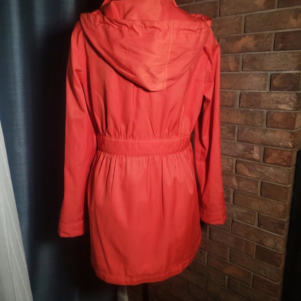 Laundry by Shelli Segal - Dk Orange Cinch Waist Water Resistant Jacket - Size S - Picture 5 of 16